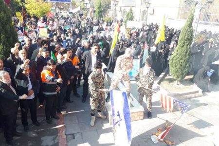 در حمایت از مردم فلسطین فریاد مرگ بر اسرائیل و آمریکا در شهرستان آذرشهر طنین انداز شد