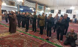 حضور سرهنگ نعمتی فرمانده انتظامی شهرستان آذرشهر در نماز جماعت روستای دستجرد