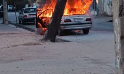 آتش سوزی ناگهانی خودروی سواری در گوگان