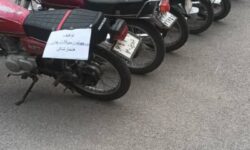توقیف ۷ دستگاه موتورسیکلت متخلف در گوگان